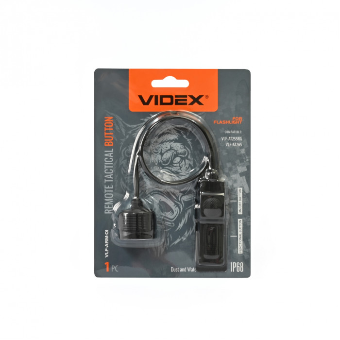 Выносная тактическая кнопка для фонаря “VLF-ARM-01” (Кабель 32 см | Черная) ТМ VIDEX