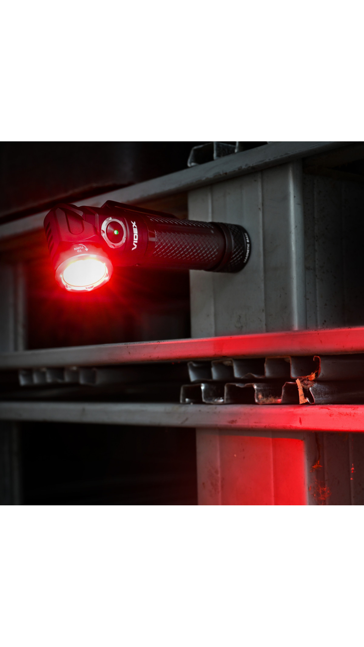 Портативний LED-ліхтар “VLF-A232R” (1000 лм | Біле та червоне світло | Чорний) ТМ VIDEX