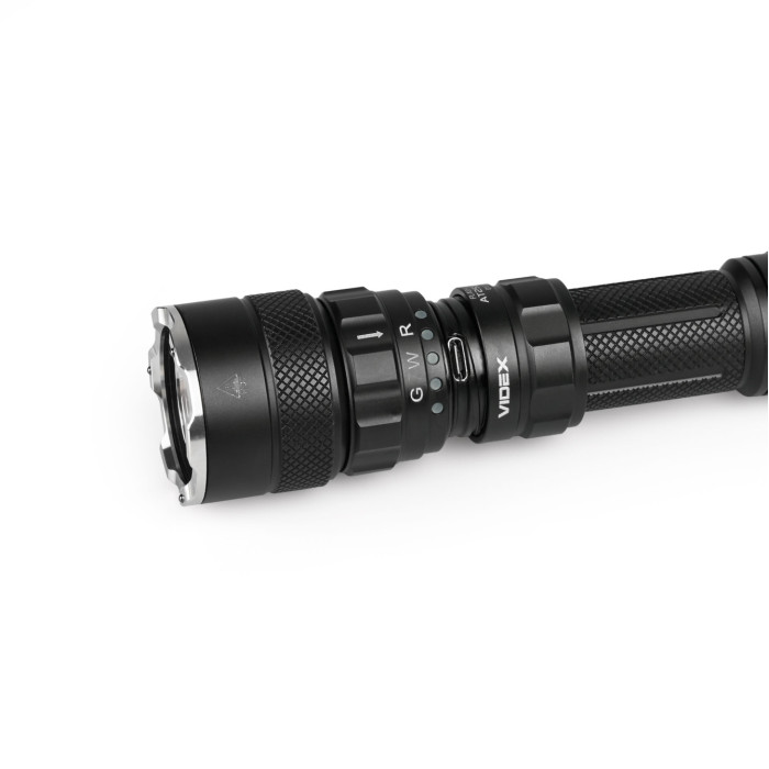LED-фонарь тактический “VLF-AT255RG” (2000 лм | Белый, красный, зеленый свет | Черный) ТМ VIDEX LED-фонарь тактический “VLF-AT255RG” (2000 лм | Белый, красный, зеленый свет | Черный) ТМ VIDEX