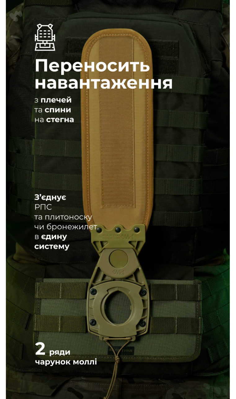 Система разгрузки и распределения веса Marom Dolphin (2 ряда молли | Олива) ТМ Баллистика Система разгрузки и распределения веса Marom Dolphin (2 ряда молли | Олива) ТМ Баллистика