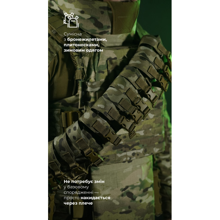 Бандольера под 40‑мм гранаты «Пращ» (на 12 выстрелов | Мультикам) ТМ Баллистика Бандольера под 40‑мм гранаты «Пращ» (на 12 выстрелов | Мультикам) ТМ Баллистика
