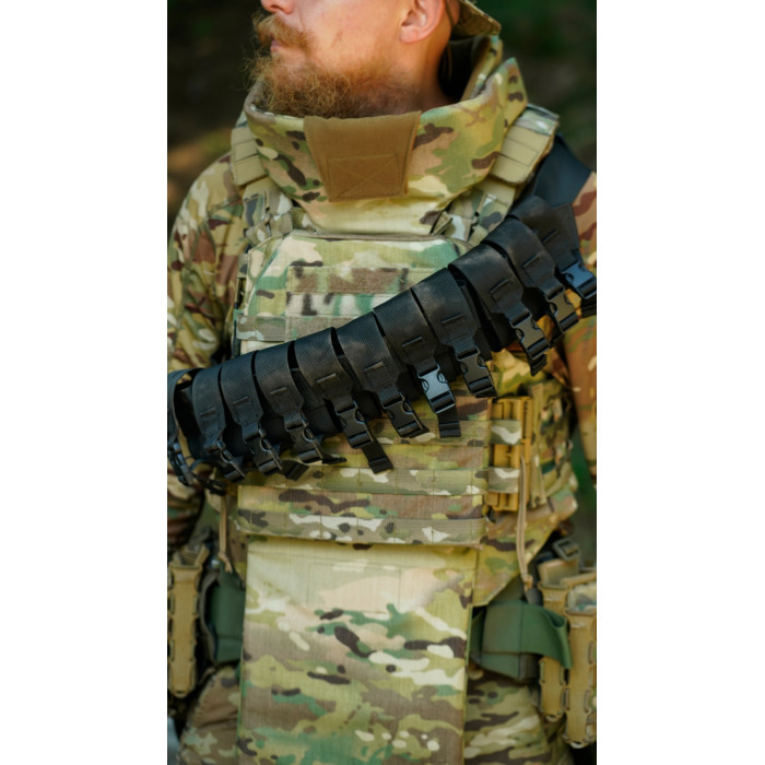 Бандольера под 40‑мм гранаты «Пращ» (на 12 выстрелов | Черный) ТМ Баллистика Бандольера под 40‑мм гранаты «Пращ» (на 12 выстрелов | Черный) ТМ Баллистика