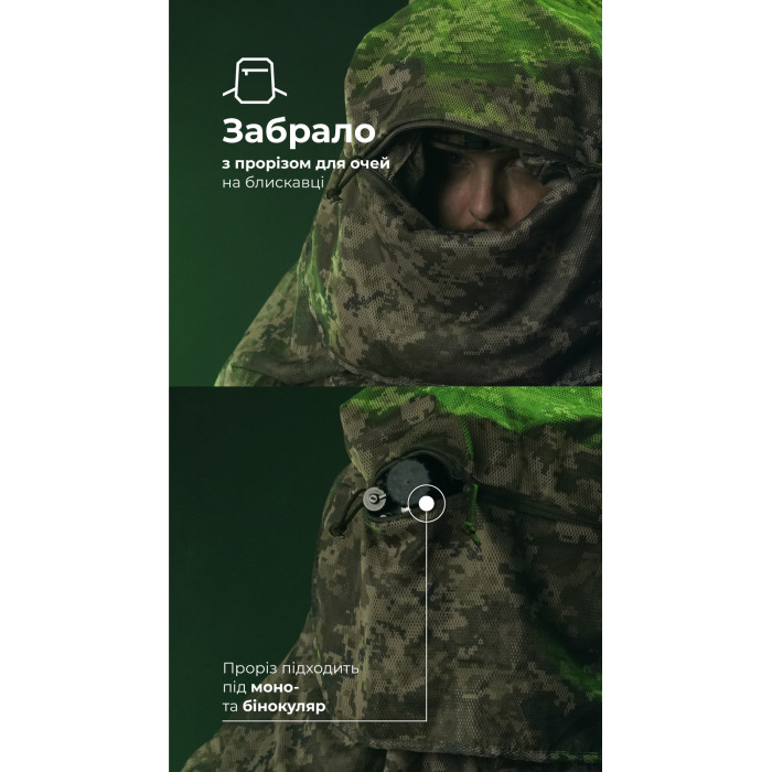 Антитепловизионный пончо-плащ "Чугайстер" GEN 2 (ММ14 "Пиксель") ТМ Баллистика