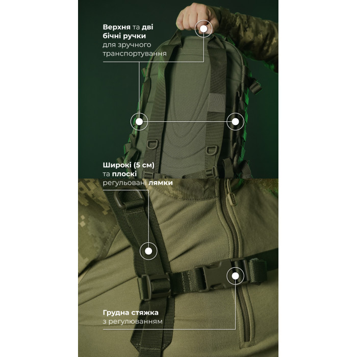 Штурмовий рюкзак «Штормар» (21 л | Олива) ТМ Балістика Штурмовий рюкзак «Штормар» (21 л | Олива) ТМ Балістика