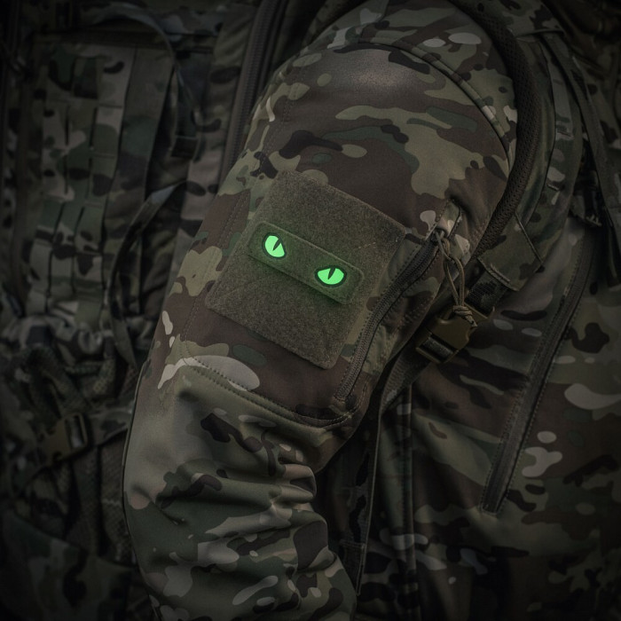 Світлонакопичувальний патч “Cat Eyes” [Біло-зелені очі] (Велкро | Рейнджер грін) ТМ M-Tac