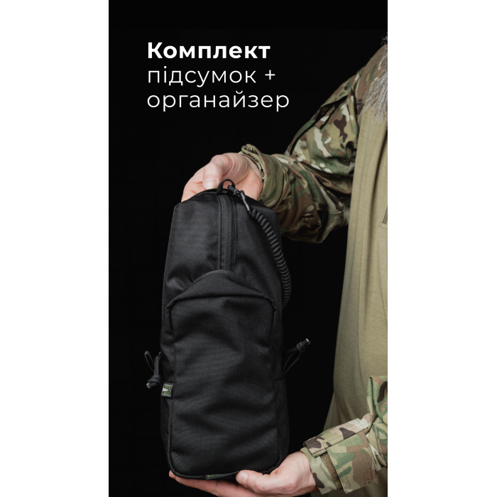 Утилитарный подсумок с органайзером на тренчике “Крамник” (Вертикальный | Черный) ТМ Баллистика