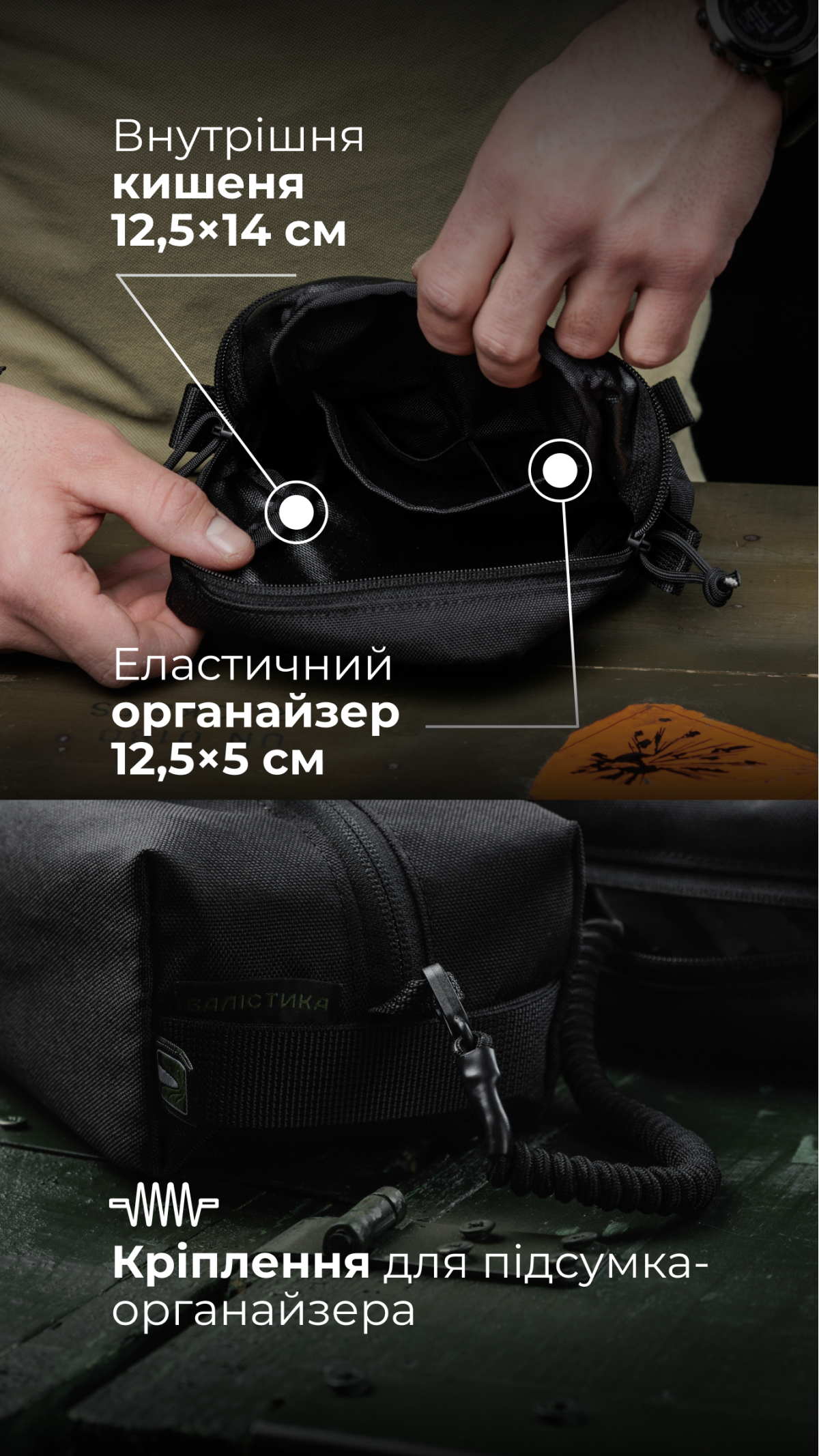 Утилитарный подсумок “Крамник” (13×22×9 см | Вертикальный | Черный) ТМ Баллистика Утилитарный подсумок “Крамник” (13×22×9 см | Вертикальный | Черный) ТМ Баллистика