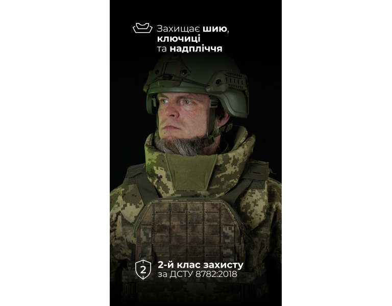 Баллистическая защита шеи и ключиц для плитоноски “М4” (2 класс | СВМПЭ ✡ Израиль | ММ14 “Пиксель”) ТМ Баллистика