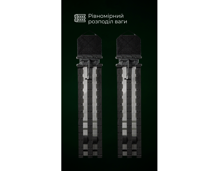 Жесткие камербанды для плитоноски “М4” XS-XL (2 шт | Пряжка Спайдер | Черный) ТМ Баллистика