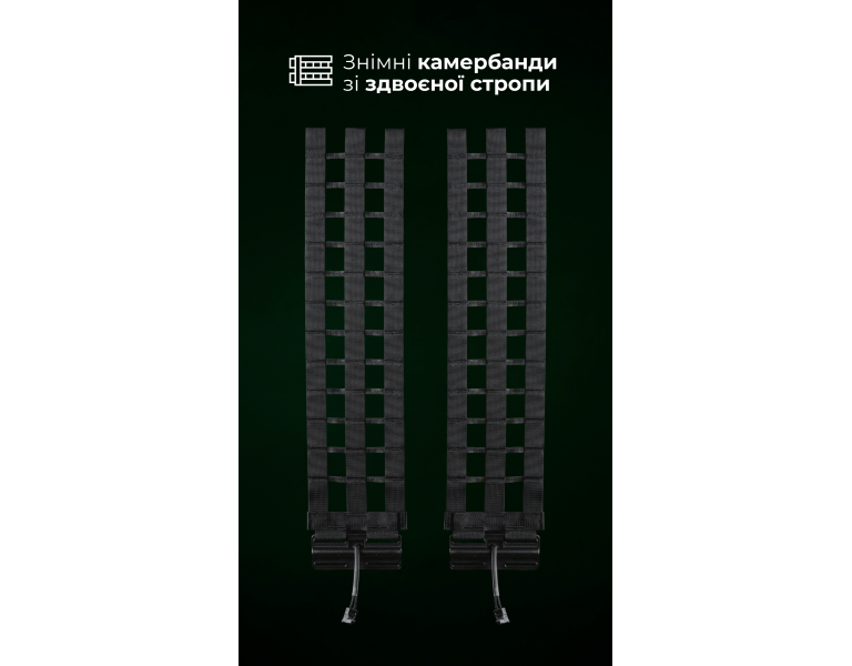 Скелетные камербанды для плитоноски “М4” XS-XL (2 шт | Пряжка АММ | Черный) ТМ Баллистика