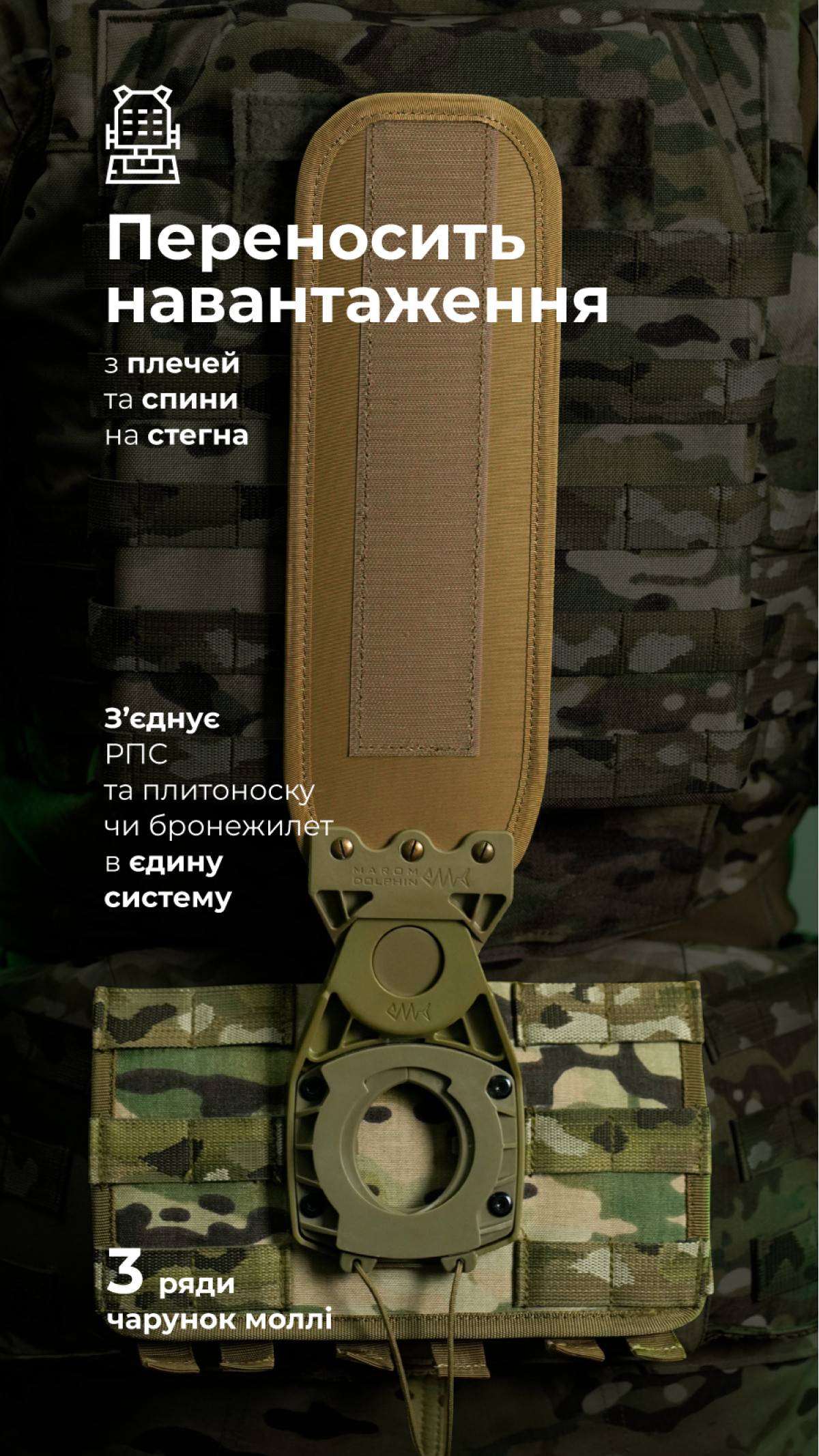 Система разгрузки и распределения веса Marom Dolphin (3 ряда молли | Мультикам) ТМ Баллистика
