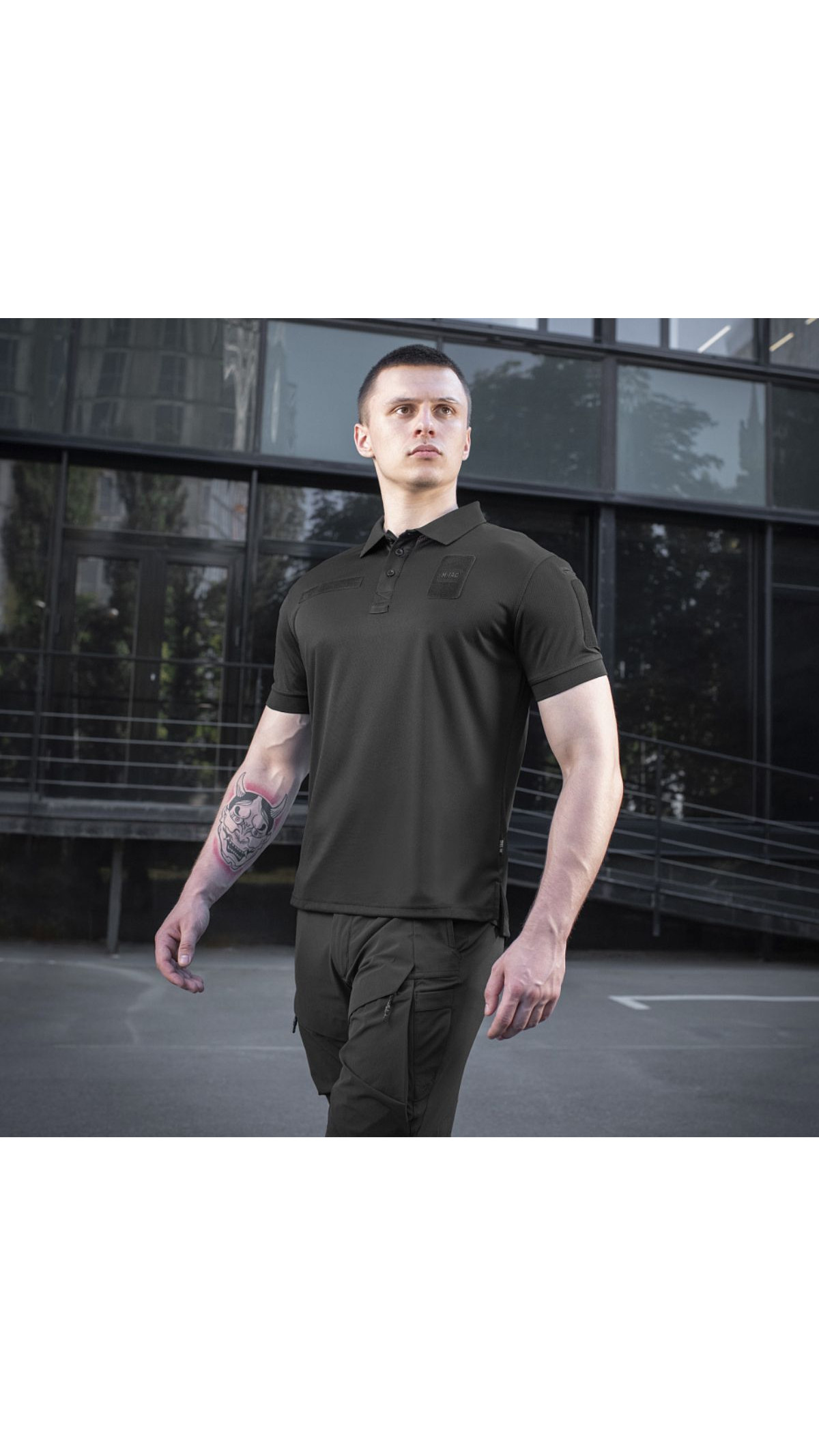 Мужское поло “Elite tactical” (XXL | Coolmax | Черное) ТМ M-Tac
