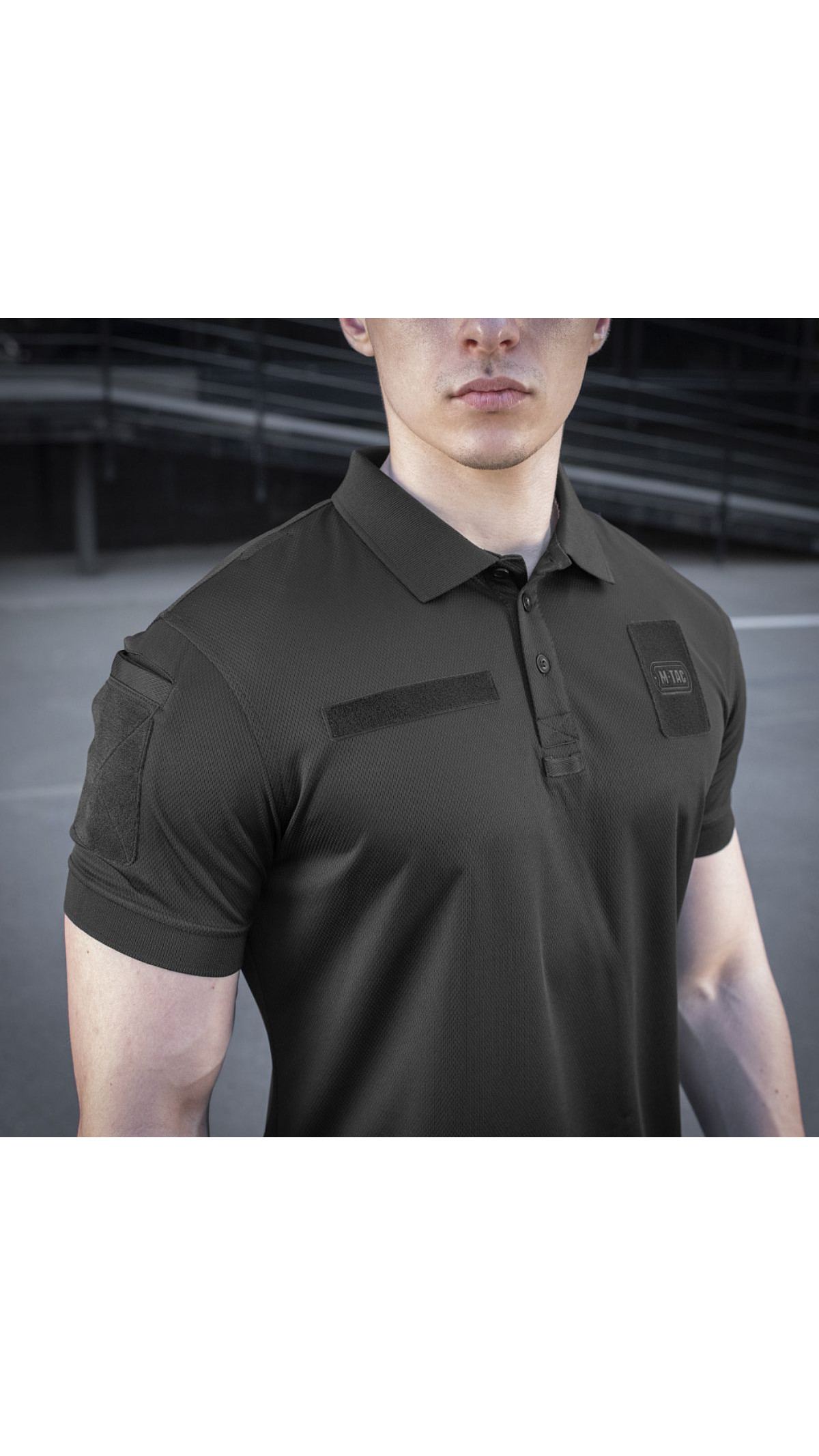 Мужское поло “Elite tactical” (XXL | Coolmax | Черное) ТМ M-Tac