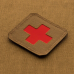 M-Tac нашивка Medic Cross Laser Cut Coyote/Red