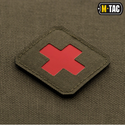 M-Tac нашивка Medic Cross Laser Cut Ranger Green/Red