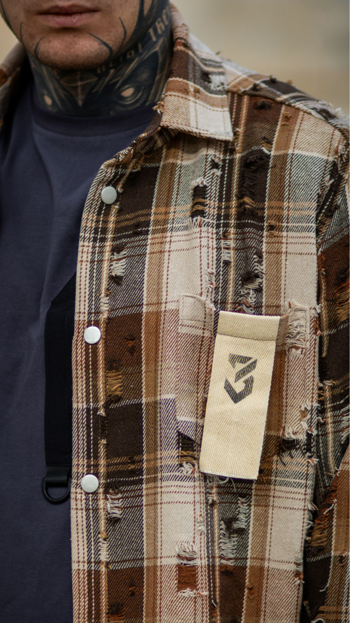 Сорочка “Worn & torn style” картата (L | Коричнева) ТМ AB3.ARMY Сорочка “Worn & torn style” картата (L | Коричнева) ТМ AB3.ARMY