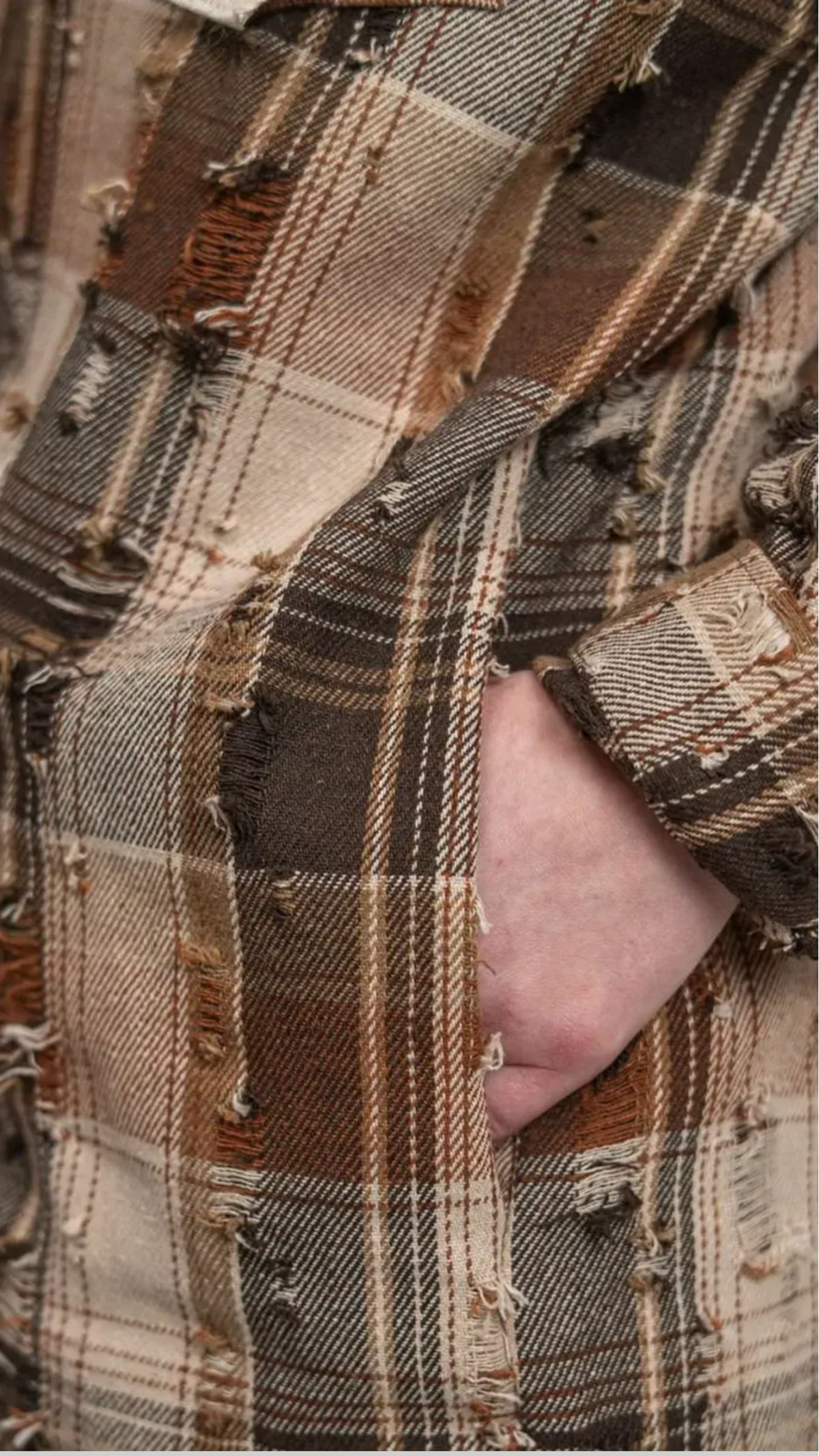 Сорочка “Worn & torn style” картата (S | Коричнева) ТМ AB3.ARMY