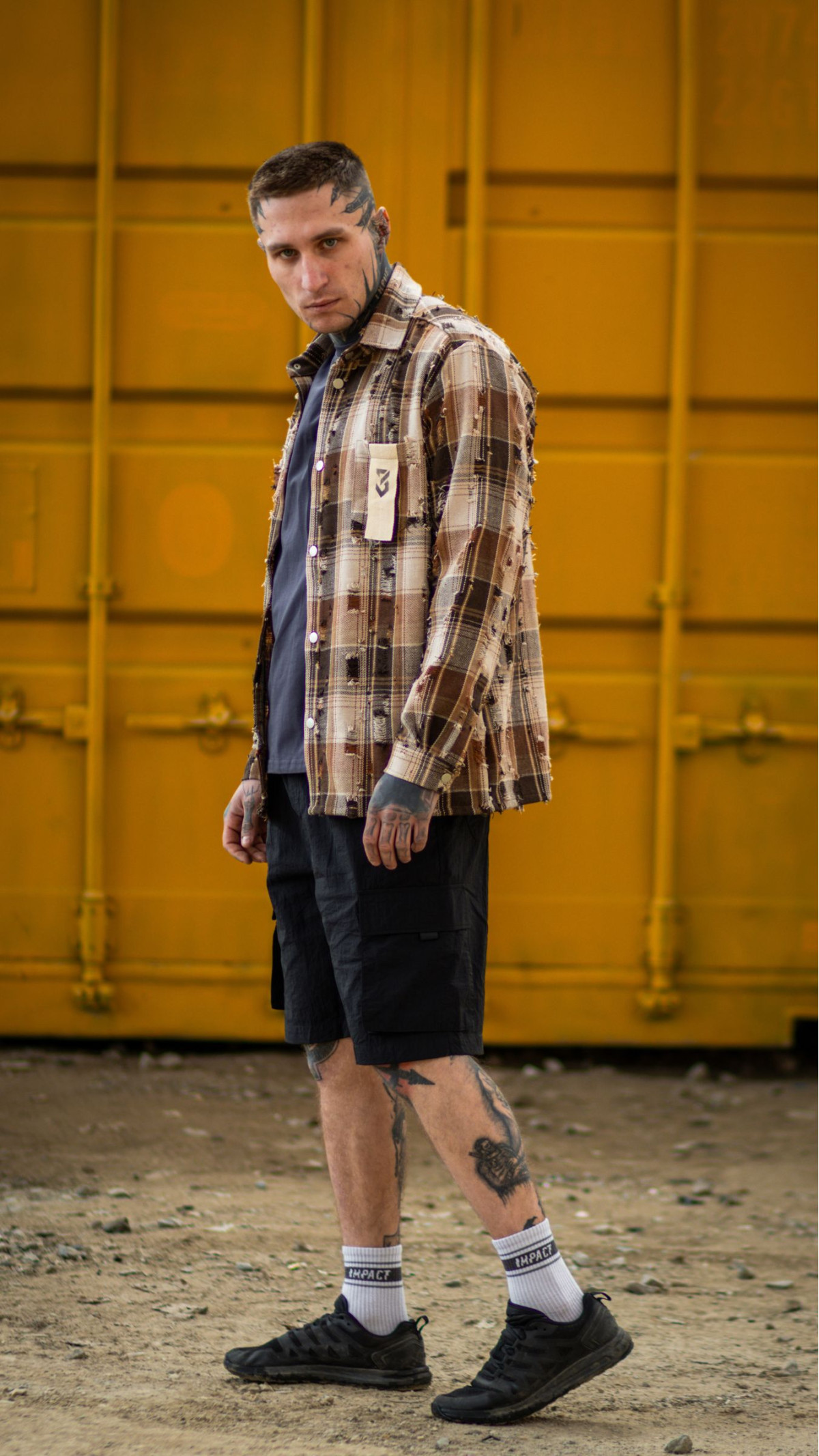 Сорочка “Worn & torn style” картата (S | Коричнева) ТМ AB3.ARMY