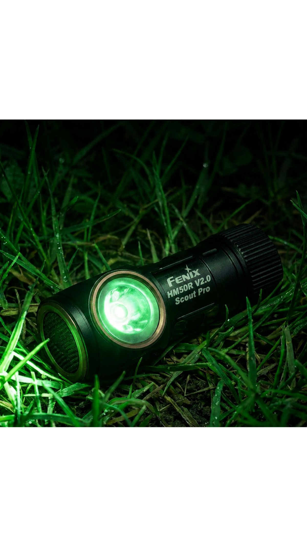 Тактичний ліхтар “Scout Pro (HM50R V2.0)” з кріпленням на голову та магнітом (700 лм | 950 мА/год | Біле, зелене, червоне світло | Чорний) ТМ Fenix