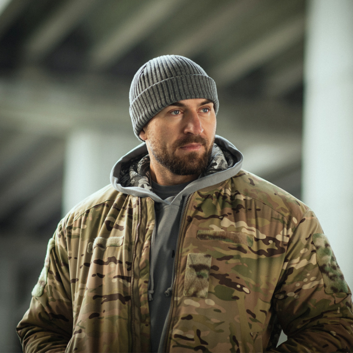 Шапка з відворотом (100% акрил | Розмір L/XL | Сіра) ТМ M-Tac Шапка з відворотом (100% акрил | Розмір L/XL | Сіра) ТМ M-Tac