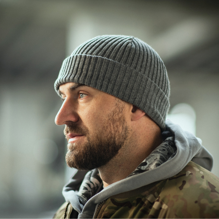 Шапка з відворотом (100% акрил | Розмір L/XL | Сіра) ТМ M-Tac Шапка з відворотом (100% акрил | Розмір L/XL | Сіра) ТМ M-Tac