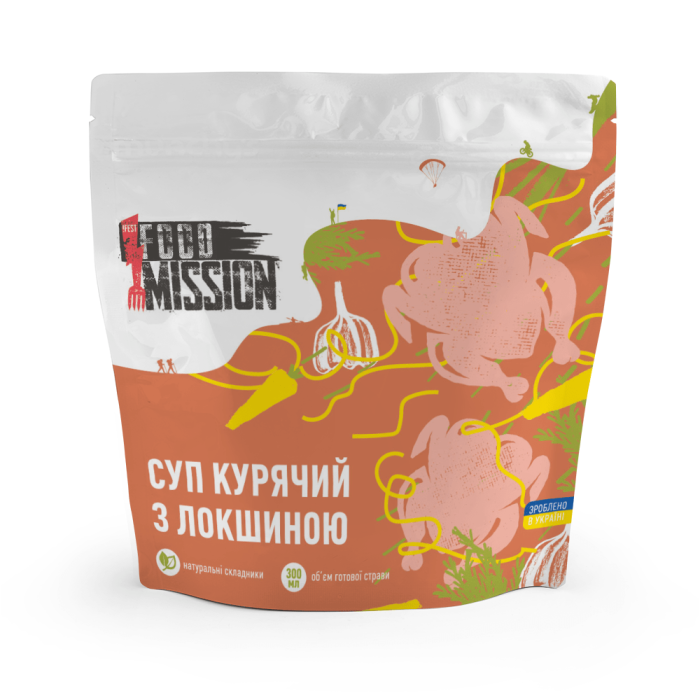 Сублимированный суп "Куриный с лапшой" (30 г) ТМ Food Mission
