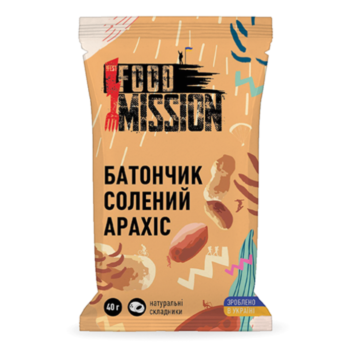 Энергетический батончик "Солёный арахис" (40 г) ТМ Food Mission