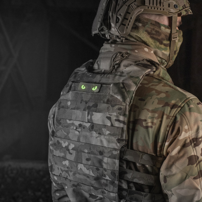 Світлонакопичувальний патч “Cat Eyes” [Біло-зелені очі] (Кордура | Мультикам) ТМ M-Tac