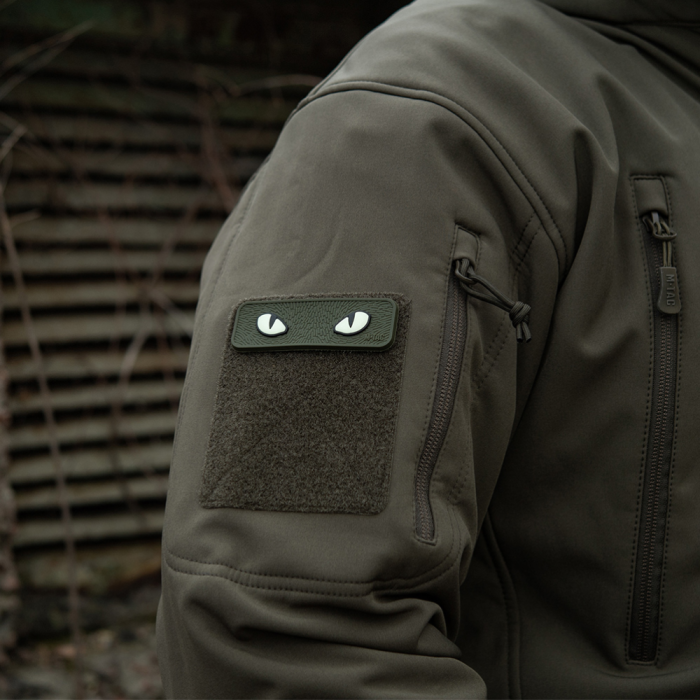 Світлонакопичувальний патч “Cat Eyes” [Зелені очі] (ПВХ | Олива) ТМ M-Tac