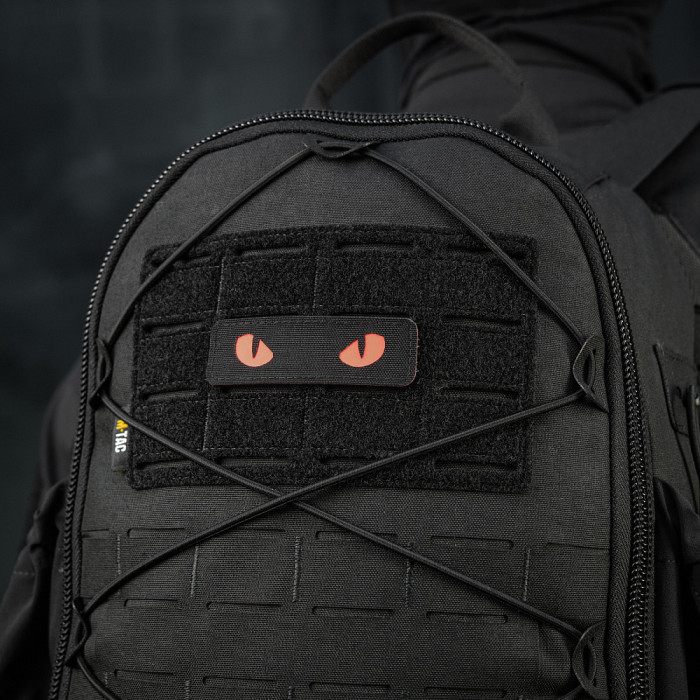 Світлонакопичувальний патч “Cat Eyes” [Червоні очі] (Кордура | Чорний) ТМ M-Tac