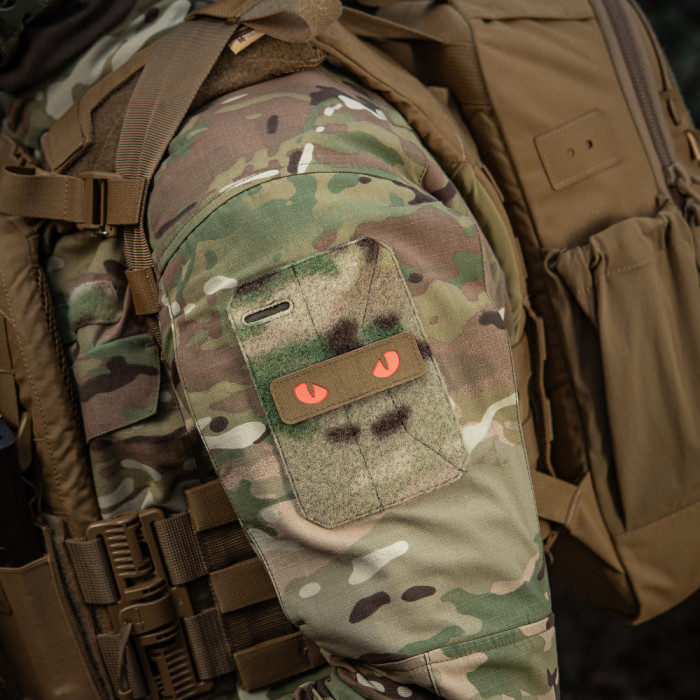 Світлонакопичувальний патч “Cat Eyes” [Червоні очі] (Кордура | Койот) ТМ M-Tac