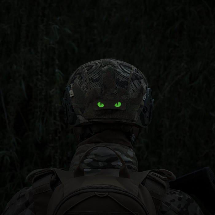 Світлонакопичувальний патч “Cat Eyes” [Зелені очі] (Кордура | Койот) ТМ M-Tac