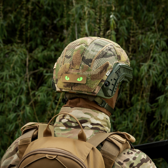 Світлонакопичувальний патч “Cat Eyes” [Зелені очі] (Кордура | Койот) ТМ M-Tac