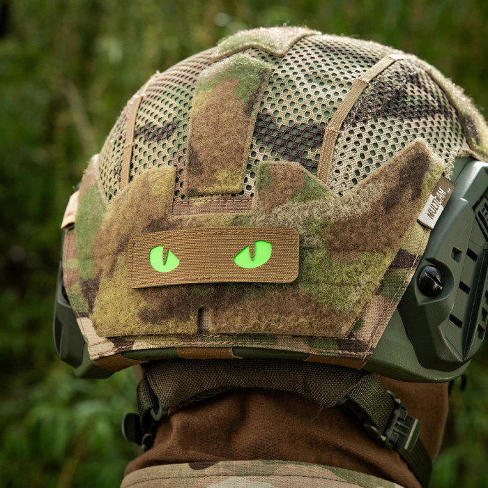 Світлонакопичувальний патч “Cat Eyes” [Зелені очі] (Кордура | Койот) ТМ M-Tac