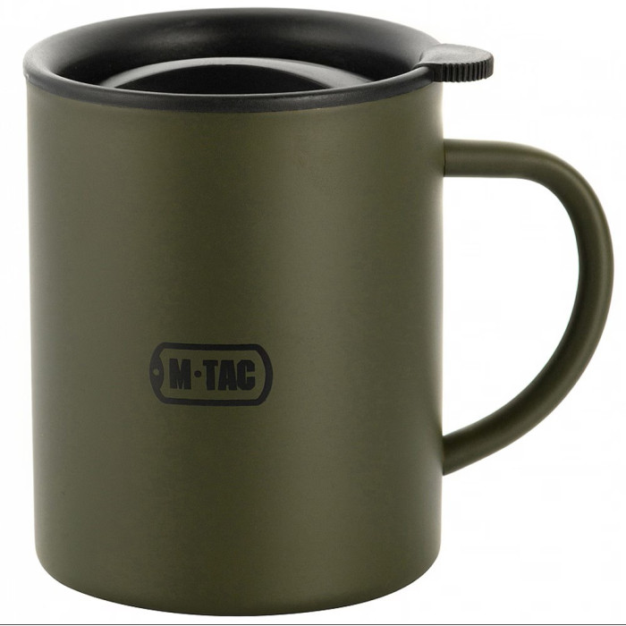 Термокружка з кришкою (400 мл | Неіржавна сталь | Олива) ТМ M-Tac
