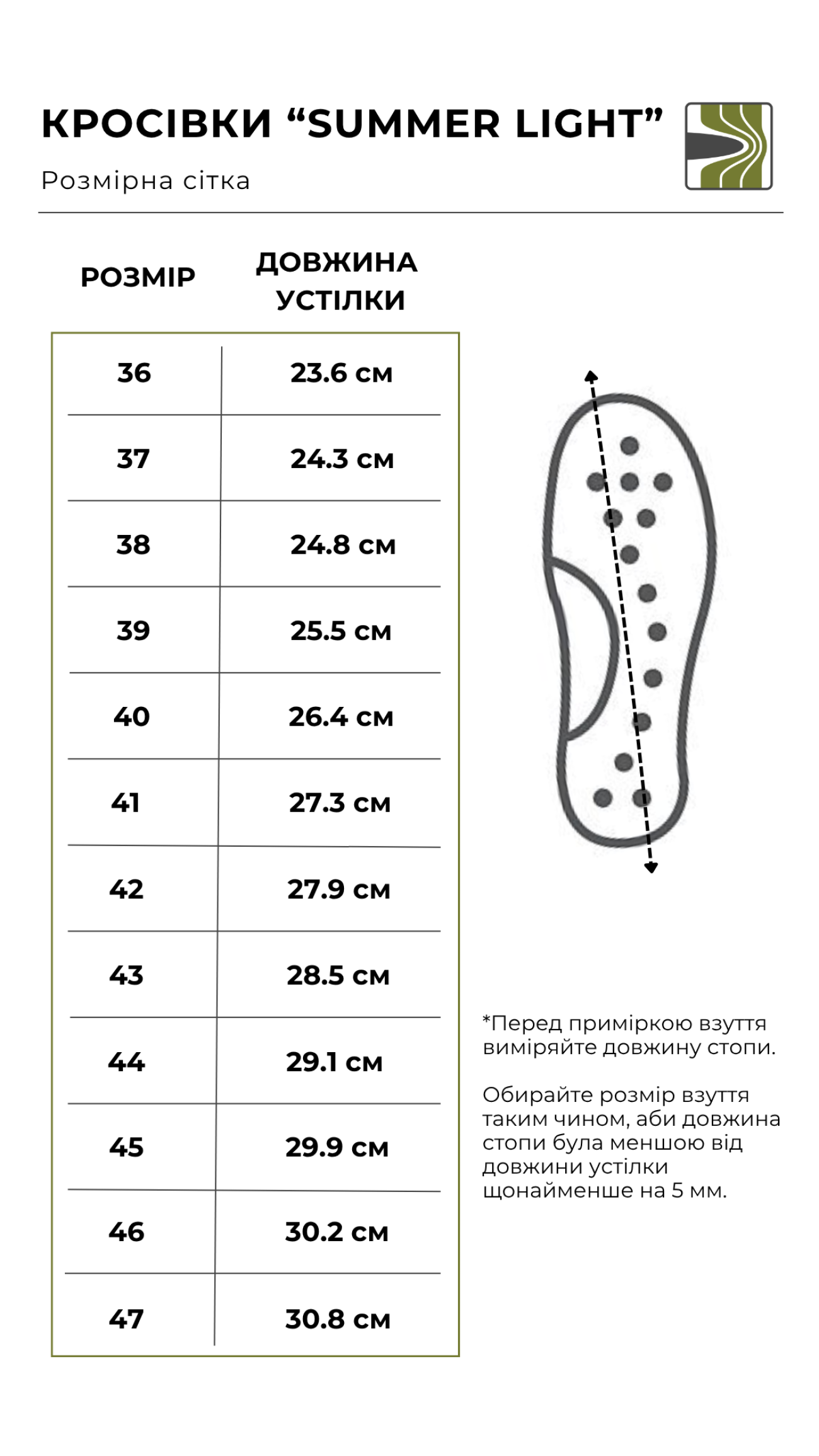 Size chart
